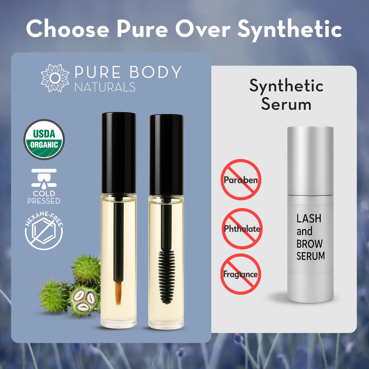 Pure Body Naturals size comparison in hand showing travel-friendly benefit
