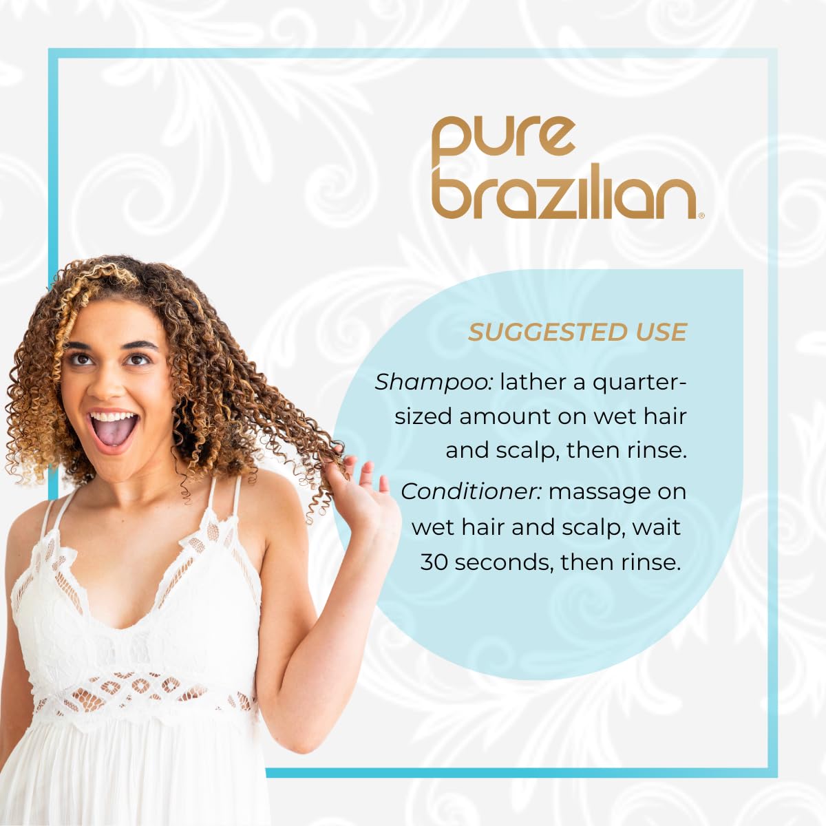 Pure Brazilian conditioner cream texture demonstrating smooth detangling benefit