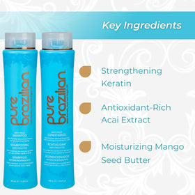 Pure Brazilian shampoo dispense foam in hand for gentle cleansing benefit