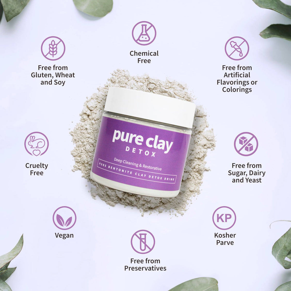 PURE CLAY clay mixed in bowl illustrating consistency for DIY masks and pastes