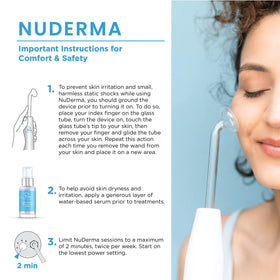 Pure Daily Care NuDerma comb wand in use on scalp to energize hair roots
