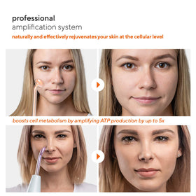 Pure Daily Care NuDerma rod wand on forehead targeting broader facial zones