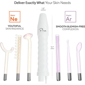 Pure Daily Care NuDerma Y-shaped wand applied to neck for wider-area coverage