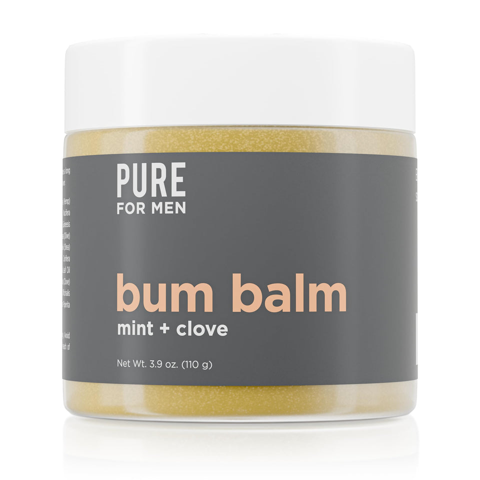 Pure for Men front jar showing label and compact packaging benefit: clear identification and travel-friendly