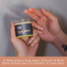 Pure for Men balm on bathroom shelf in lifestyle setting suggesting easy daily use benefit