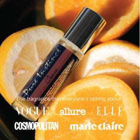 Pure Instinct roll-on in hand showing size and TSA-friendly 0.34 oz portability benefit