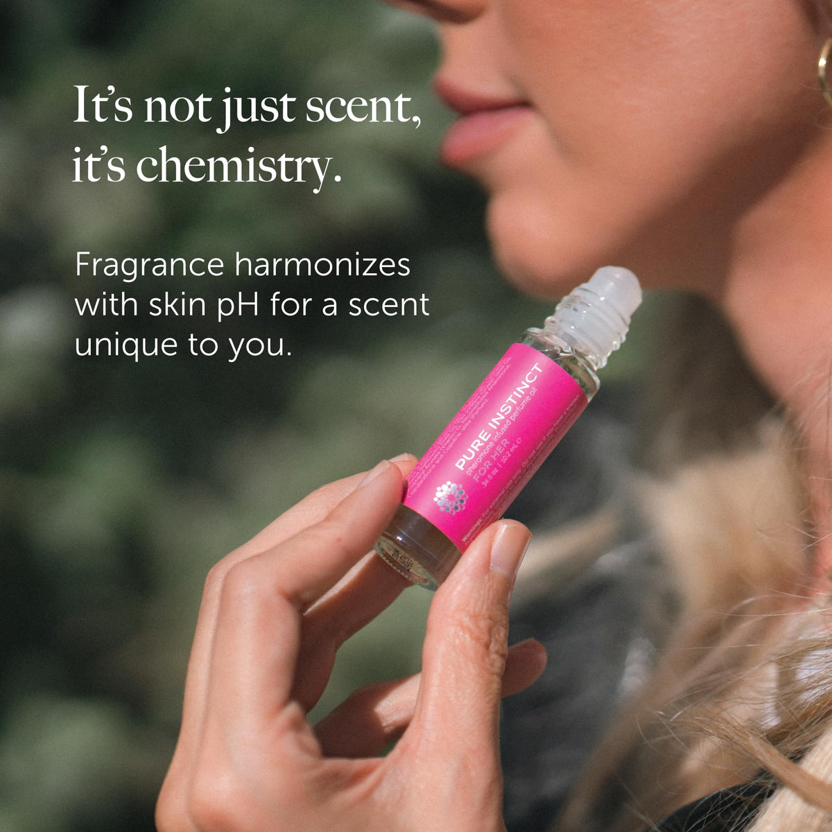 Pure Instinct label and ingredients view highlighting pheromone and essential oils