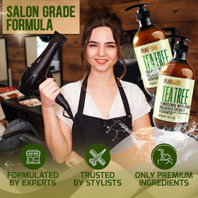 PURE NATURE LUX SPA after wash hair showing soft, shiny, flake-free results