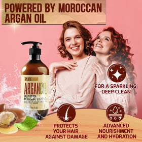 PURE NATURE LUX SPA argan oil drop close-up highlighting moisturizing benefit