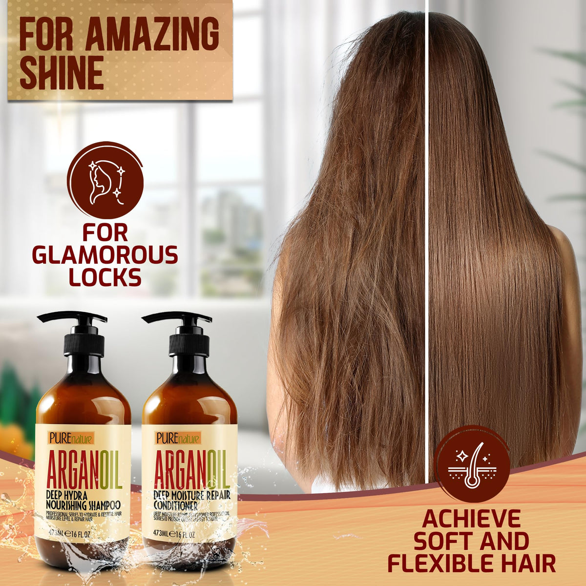 PURE NATURE LUX SPA argan oil ingredient closeup showing nourishing benefit