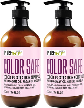 PURE NATURE LUX SPA front packaging showing full shampoo and conditioner set