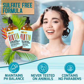 Pure Nature Lux Spa lifestyle before-after showing fuller looking hair and improved volume