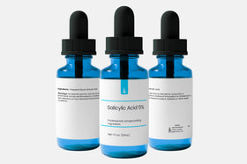 PURE ORIGINAL INGREDIENTS 30 mL bottle beside a coin for scale to show travel-friendly size