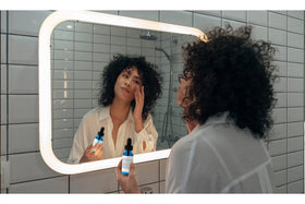 PURE ORIGINAL INGREDIENTS bottle staged on bathroom counter suggesting routine integration