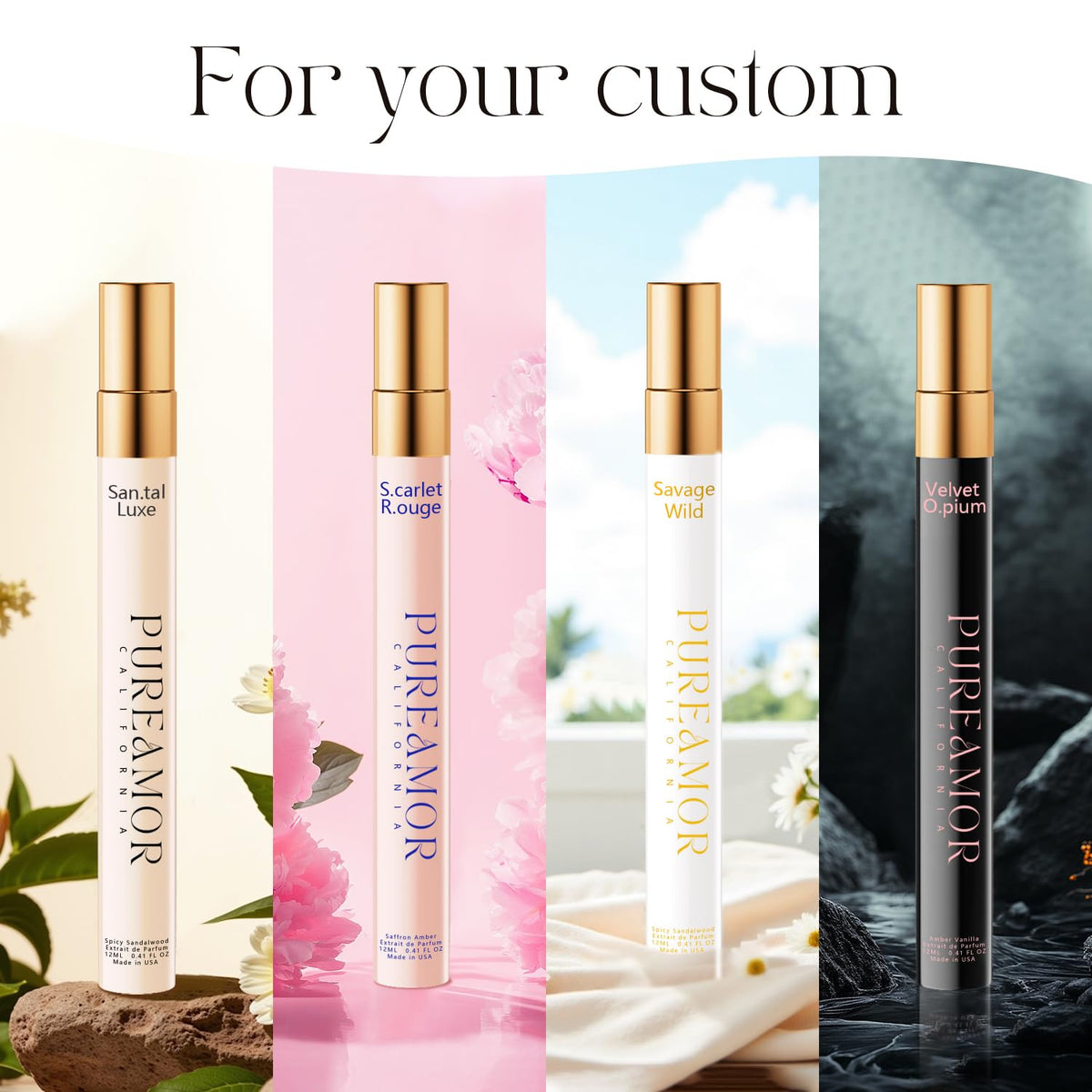 PUREAMOR perfume in a date night setting conveying warm inviting scent and confidence