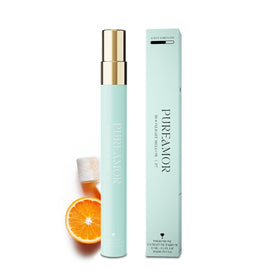 PUREAMOR front bottle showing elegant travel-size design and clear branding