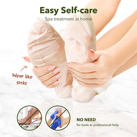 Purederm sock label highlighting botanical ingredients and safety