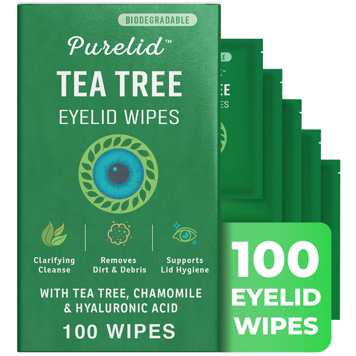 PURELID front packaging showing 100-count and gentle formula benefits