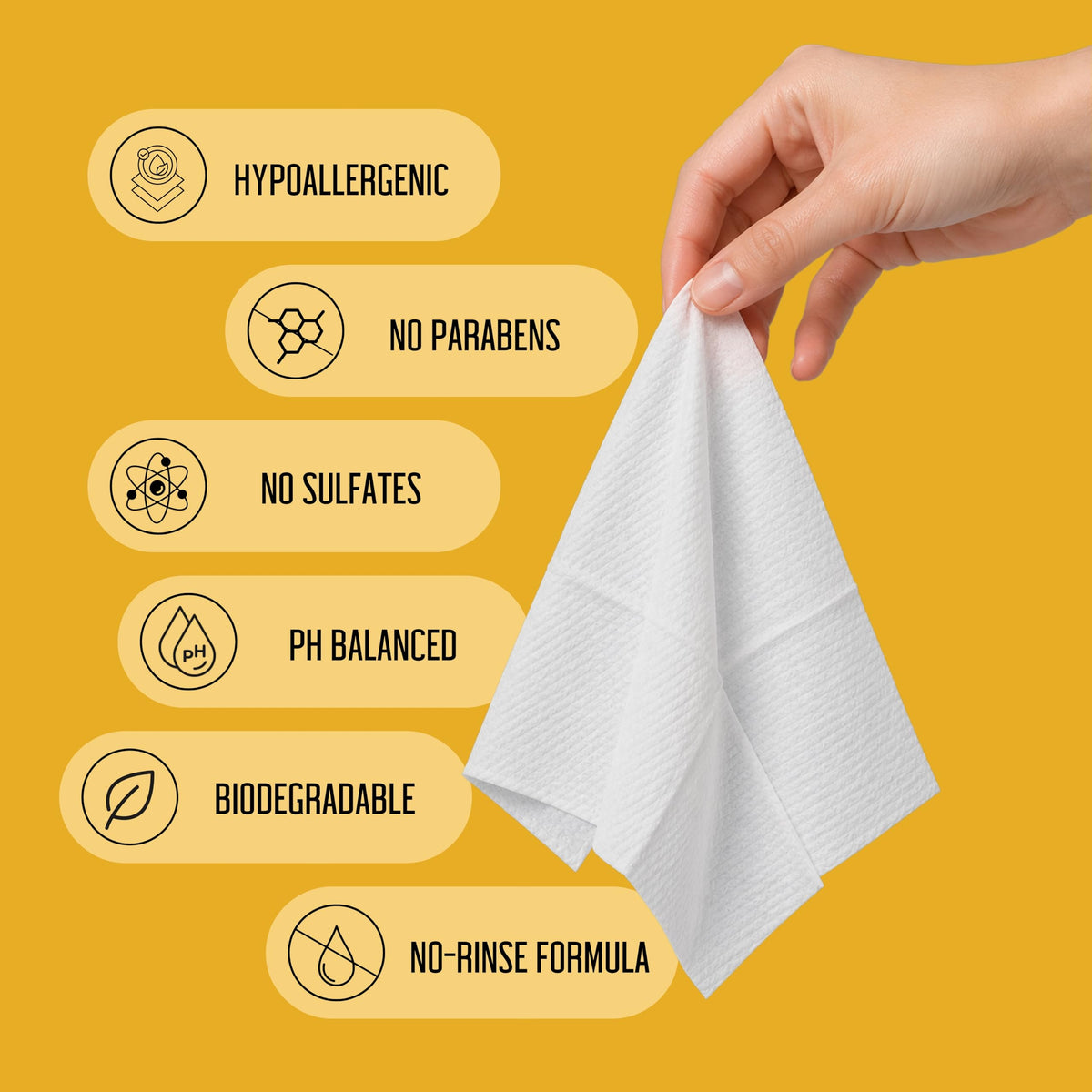 PURELID wipe on a bathroom counter with other toiletries for daily routine context