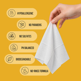 PURELID wipe on a bathroom counter with other toiletries for daily routine context
