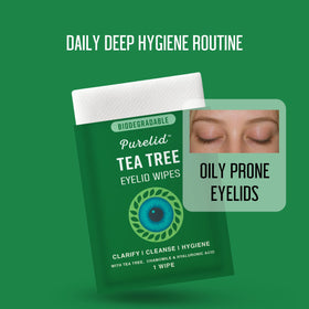PURELID travel pouch with wipes ready for on-the-go eyelid hygiene