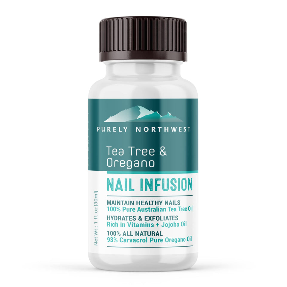 Purely Northwest front packaging showing 1 oz bottle and branding for targeted nail care
