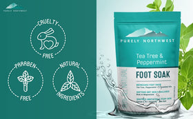 Purely Northwest label close-up highlighting ingredients and no synthetic fragrances