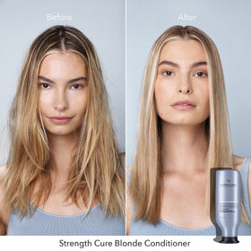 Pureology conditioner on towel with salon tools suggesting professional results