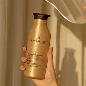 Nanoworks Gold shampoo and conditioner together displaying complete renewal routine