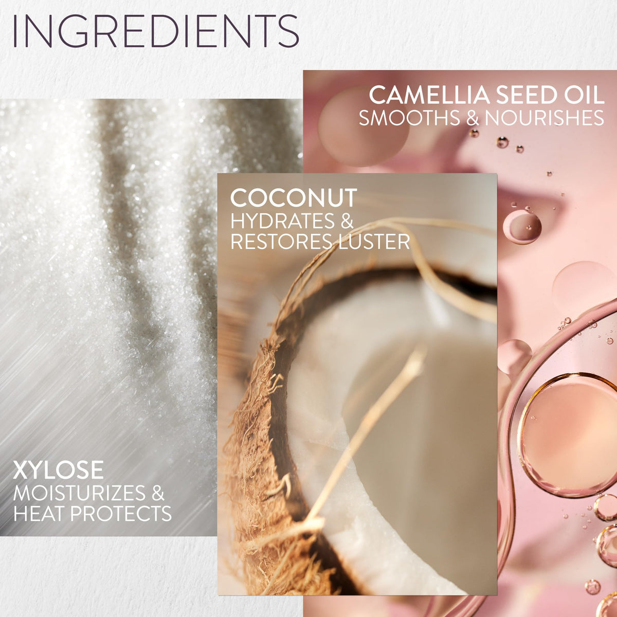Pureology hair before and after comparison showing smoother, detangled shiny hair