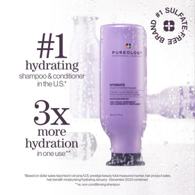 Pureology back label close-up showing ingredients and directions, ensures informed use benefit