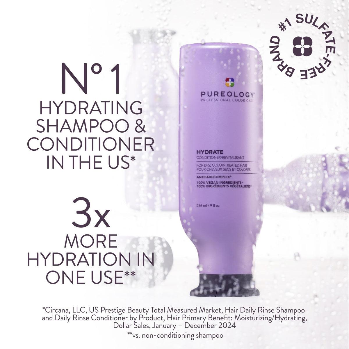 Pureology pump and cap detail highlighting easy dispensing and clean use