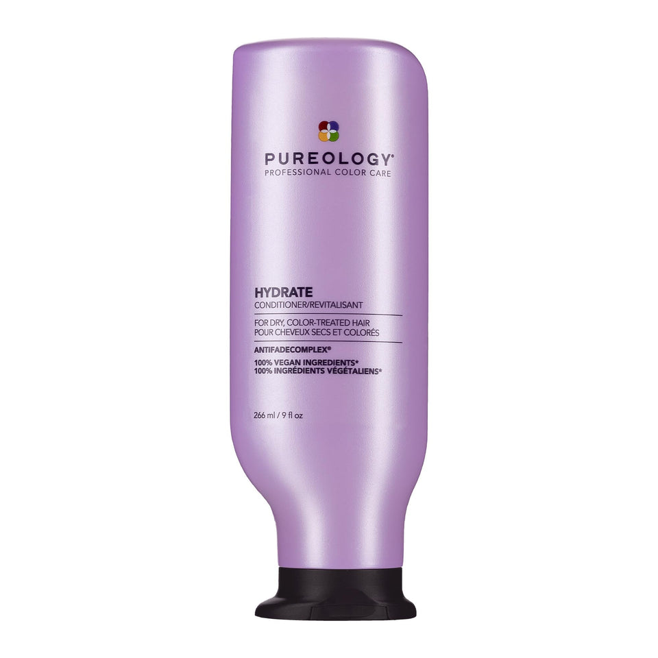 Pureology front packaging showing product and salon-quality hydration benefit