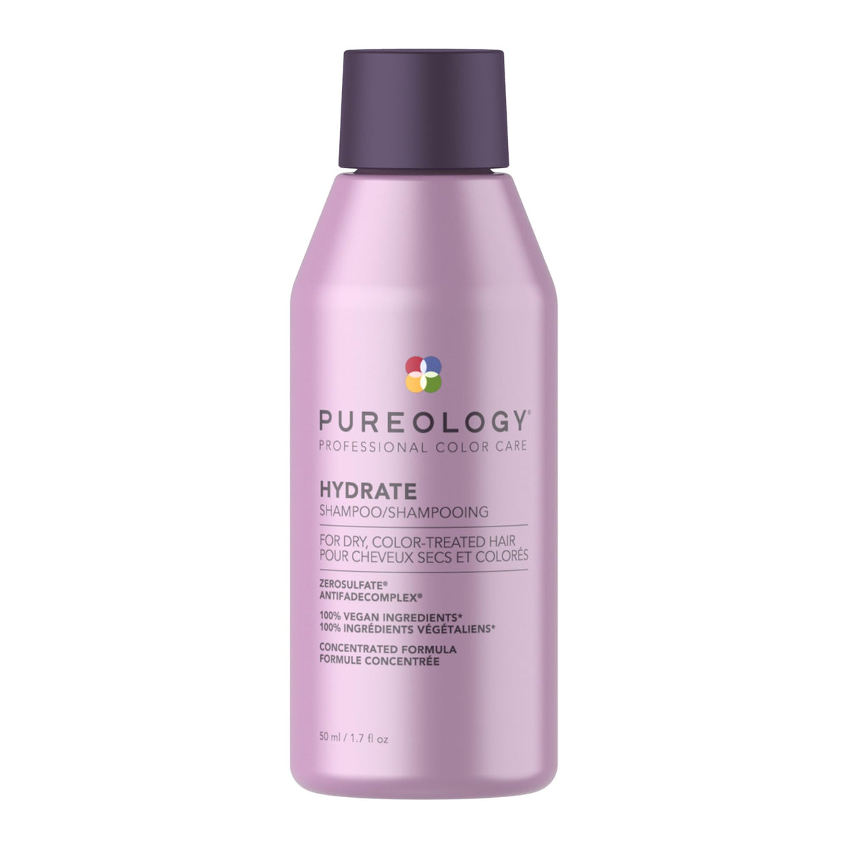 Pureology front bottle view showing clean logo and size, conveys professional hydration benefit