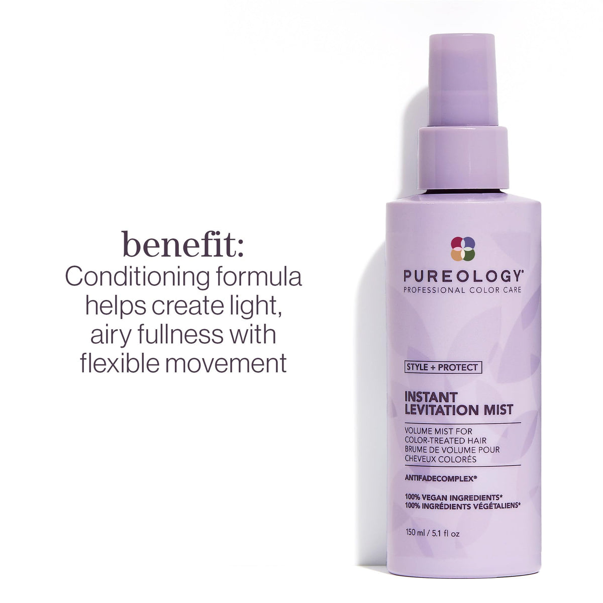 Pureology spray nozzle closeup demonstrating even mist distribution benefit