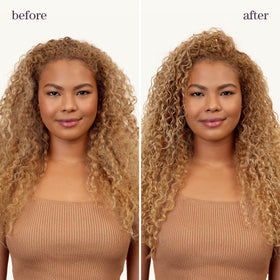 Pureology spray mist mid-air showing fast-drying texture