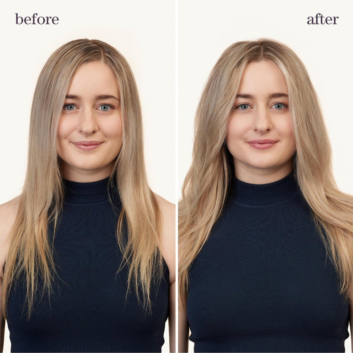 Pureology mist on fine hair closeup adding visible texture and lift
