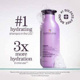 Pureology pump closeup highlighting dispenser and easy one-handed use