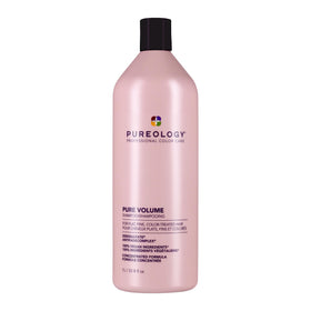 Pureology Pure Volume front bottle showing volumizing shampoo bottle and branding benefits