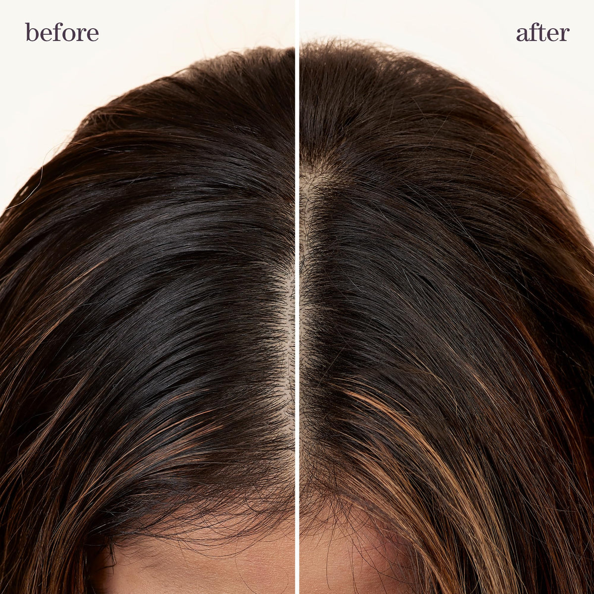 Pureology being sprayed at roots demonstrating fast refresh and instant volume boost