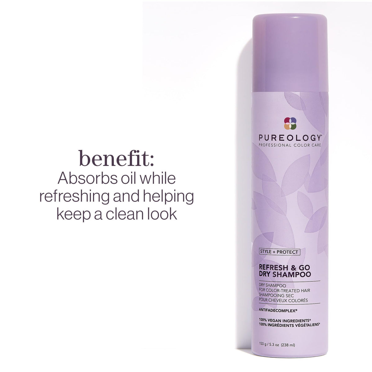 Pureology nozzle close-up spraying mist, controlled application benefit