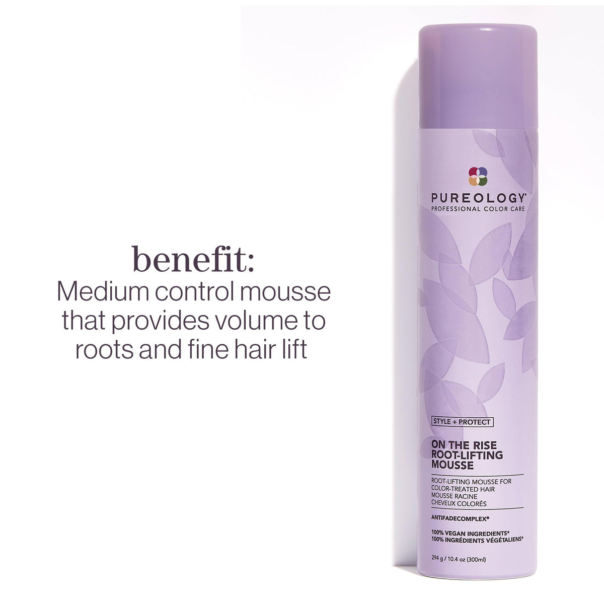 Pureology can applicator close-up highlighting foam pump for precise root targeting