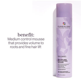 Pureology can applicator close-up highlighting foam pump for precise root targeting