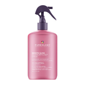 Pureology bottle front view showing sleek heat-activated mist and brand benefit