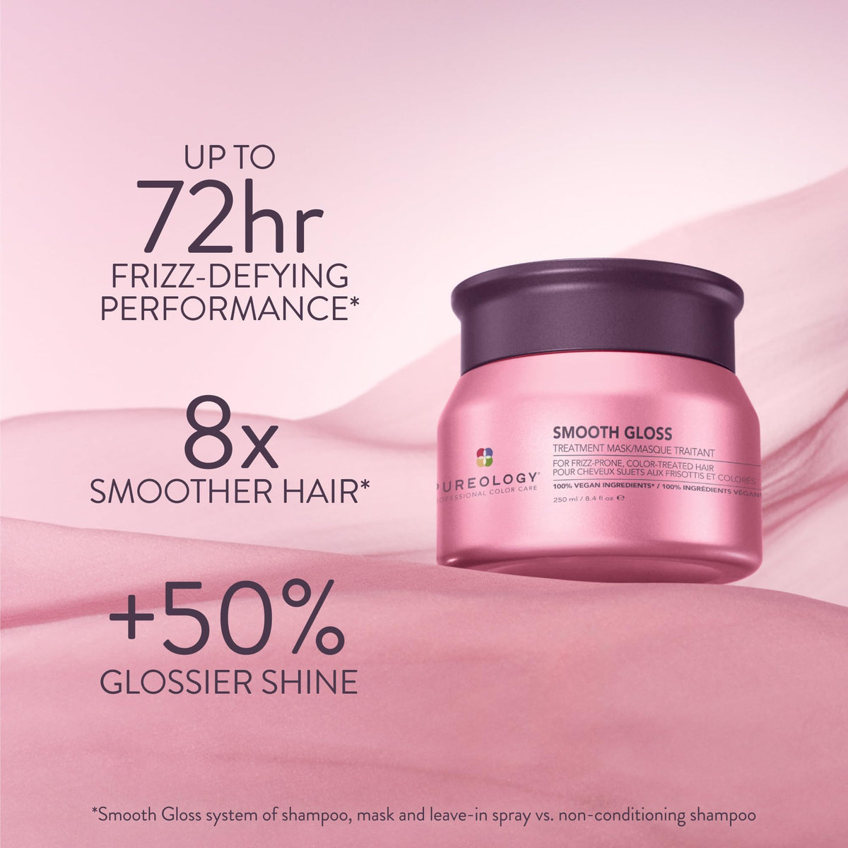 Pouring Pureology mask to show rich, creamy consistency