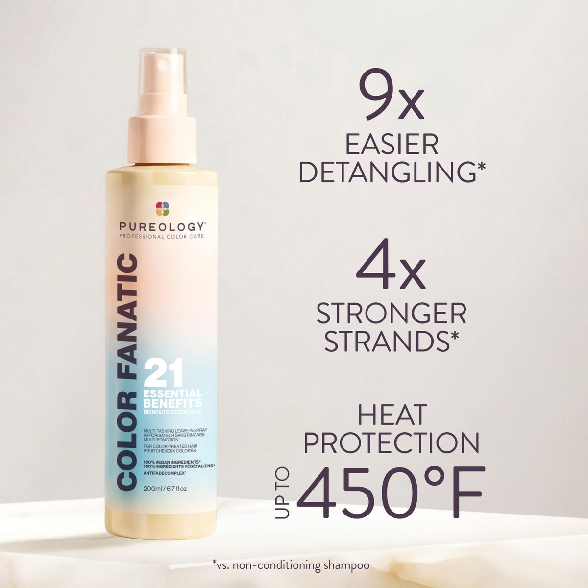 Pureology spray nozzle dispensing mist for even application and lightweight coverage