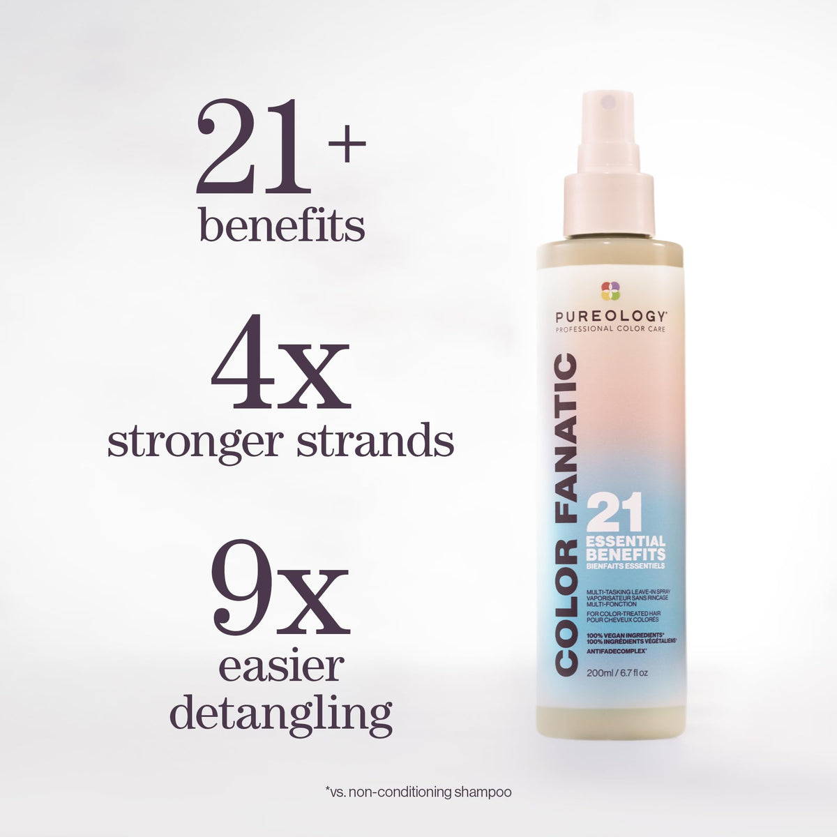 Pureology spray nozzle dispensing mist for easy, even application benefit