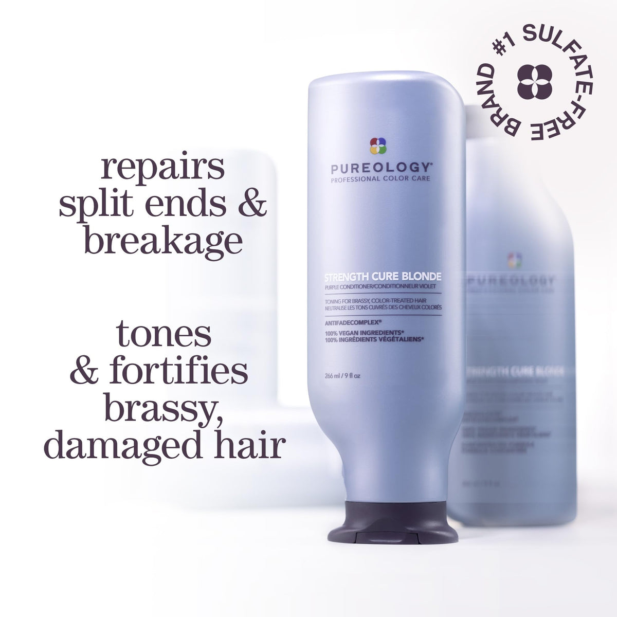 Pureology back label with directions and benefits, clear product instructions