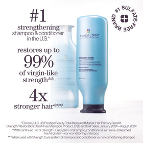Pureology Strength Cure Conditioner back label with ingredients and usage directions benefit