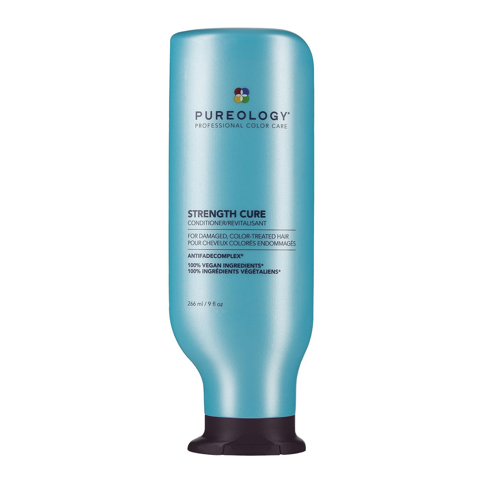 Pureology Strength Cure Conditioner front packaging showing product benefits